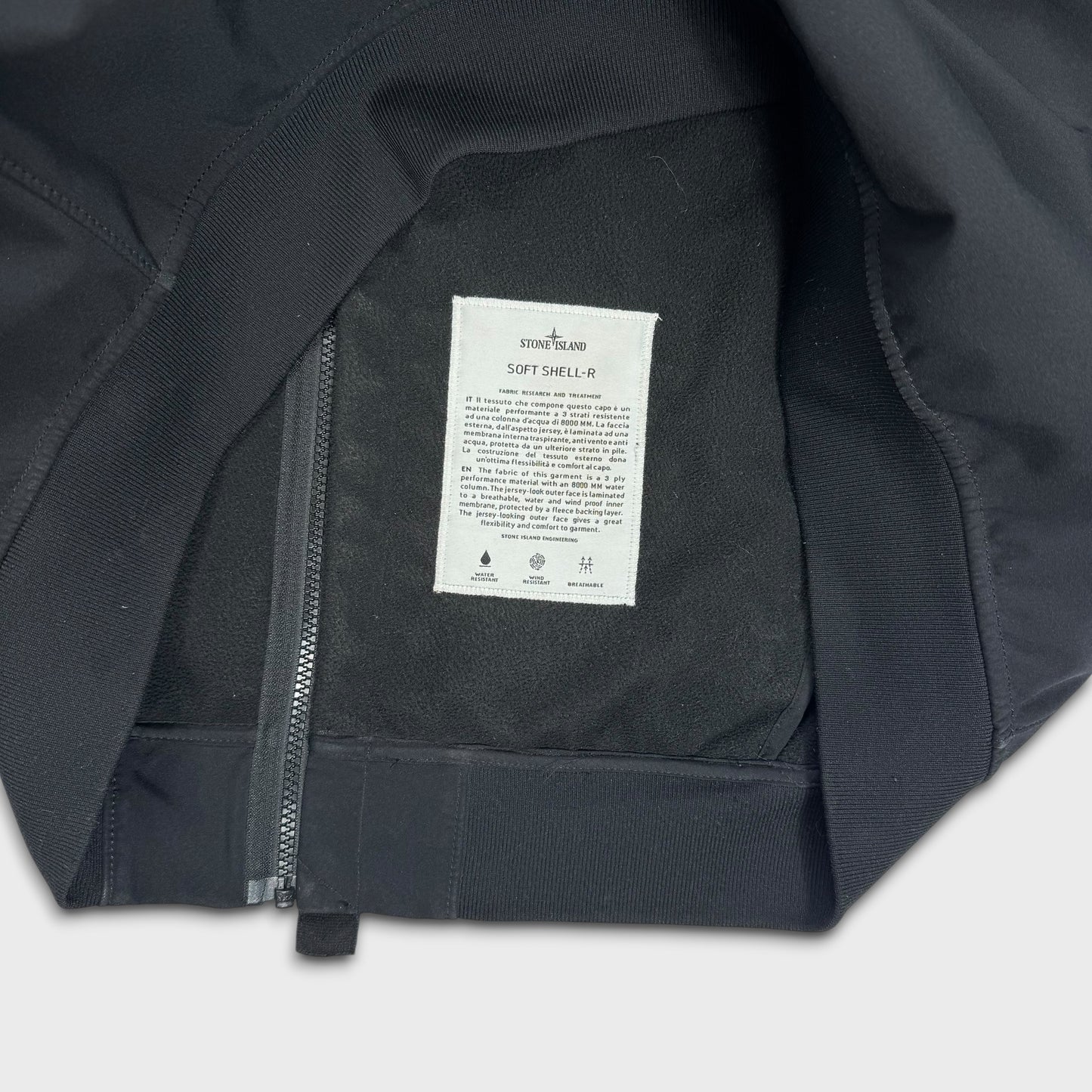 Stone Island Black Soft Shell-R Jacket XXL