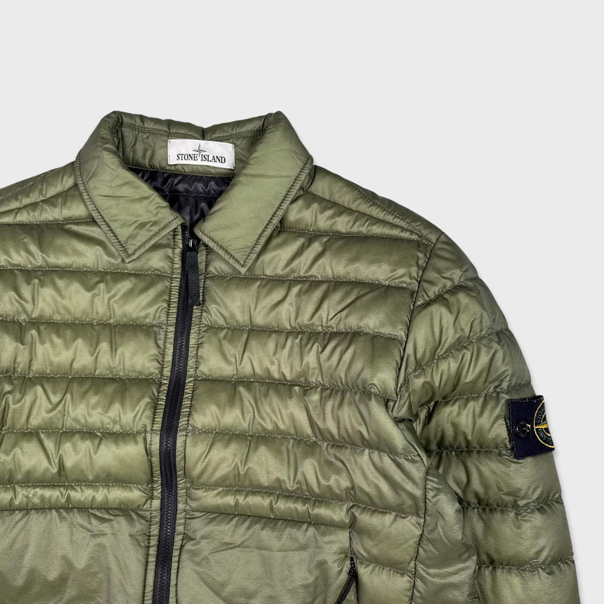 Stone Island Olive Bio-Based Ripstop Nylon Down S