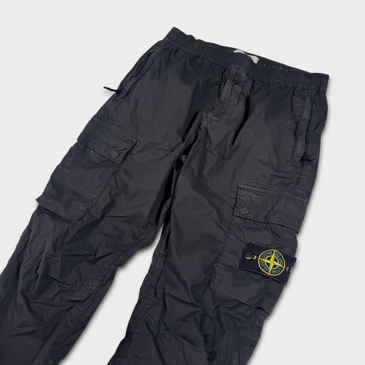 Stone Island Black Tela Cargo Pants W30