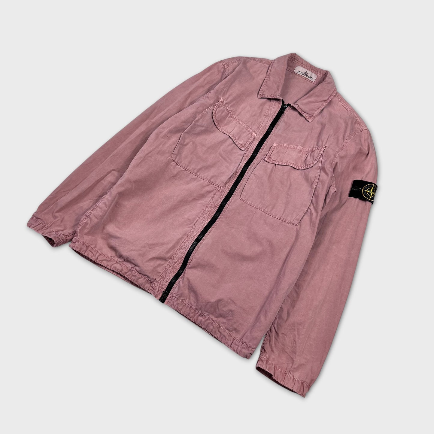 Stone Island Pink Full Zip Overshirt M