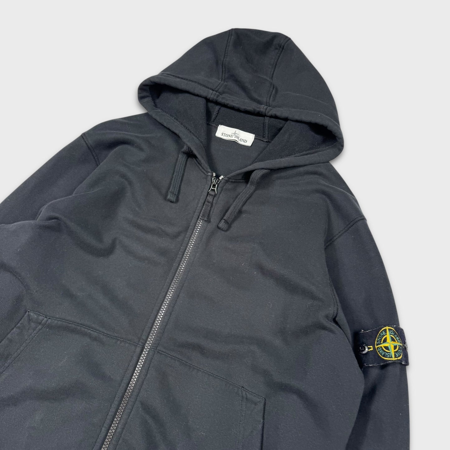 Stone Island Black Full Zip Hoodie XL