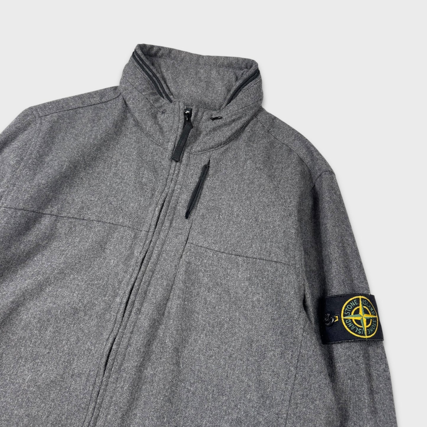 Stone Island Charcoal Wool Soft Shell Jacket M