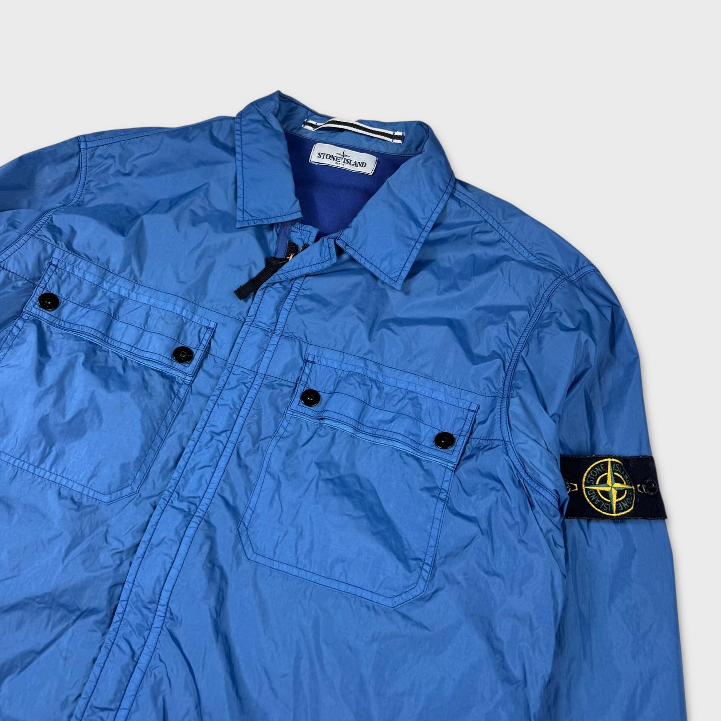 Stone Island Blue Tela Full Zip Overshirt XL