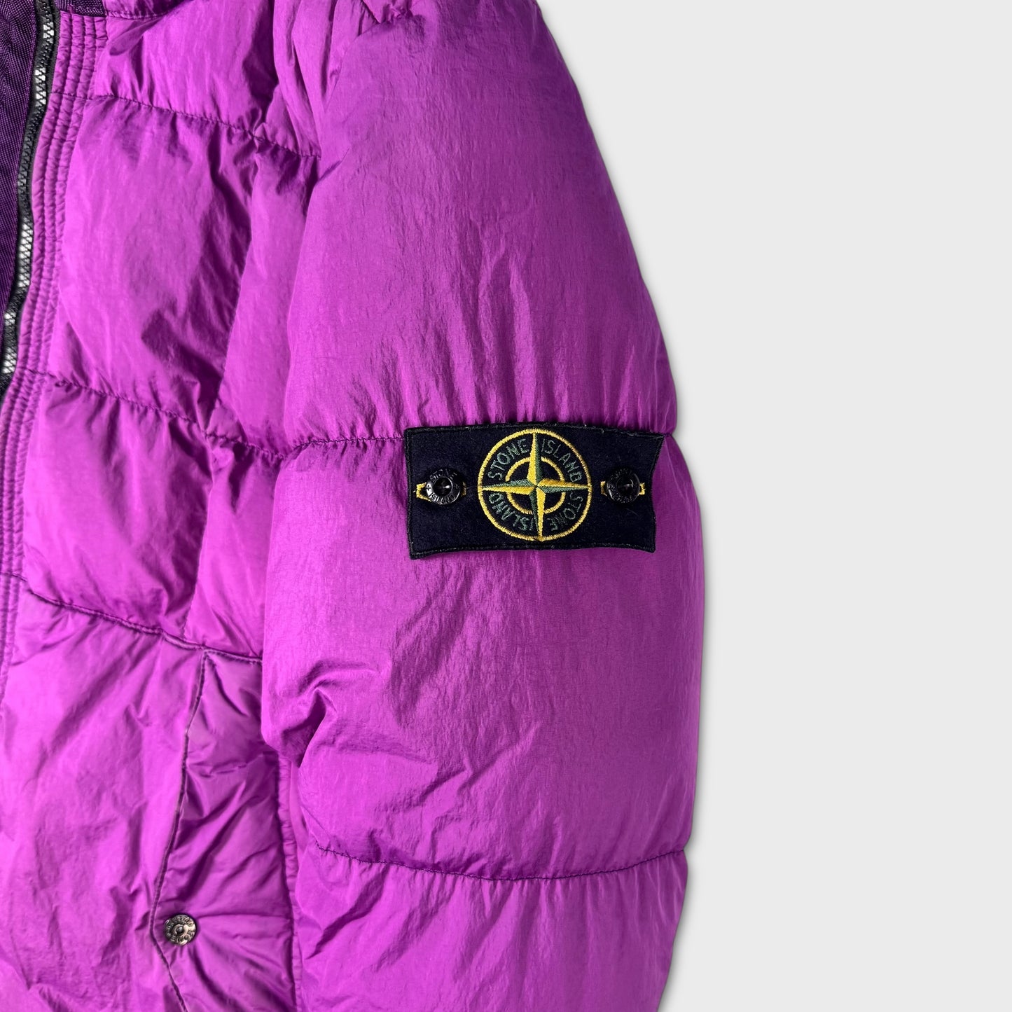 Stone Island Magenta Garment Dyed Crinkle Reps NY Down Jacket L