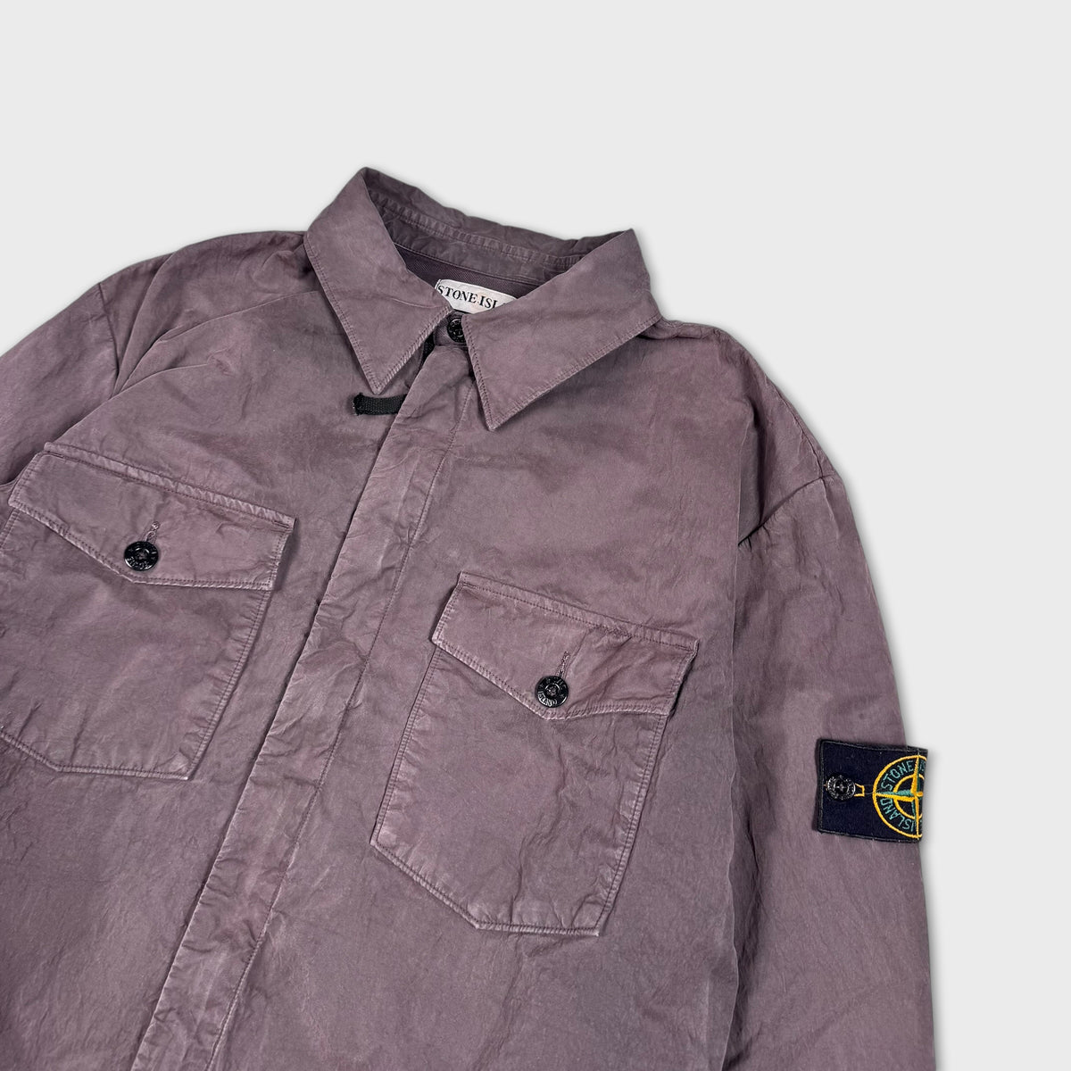 Stone Island 2000’s Crinkle Canvas Overshirt L