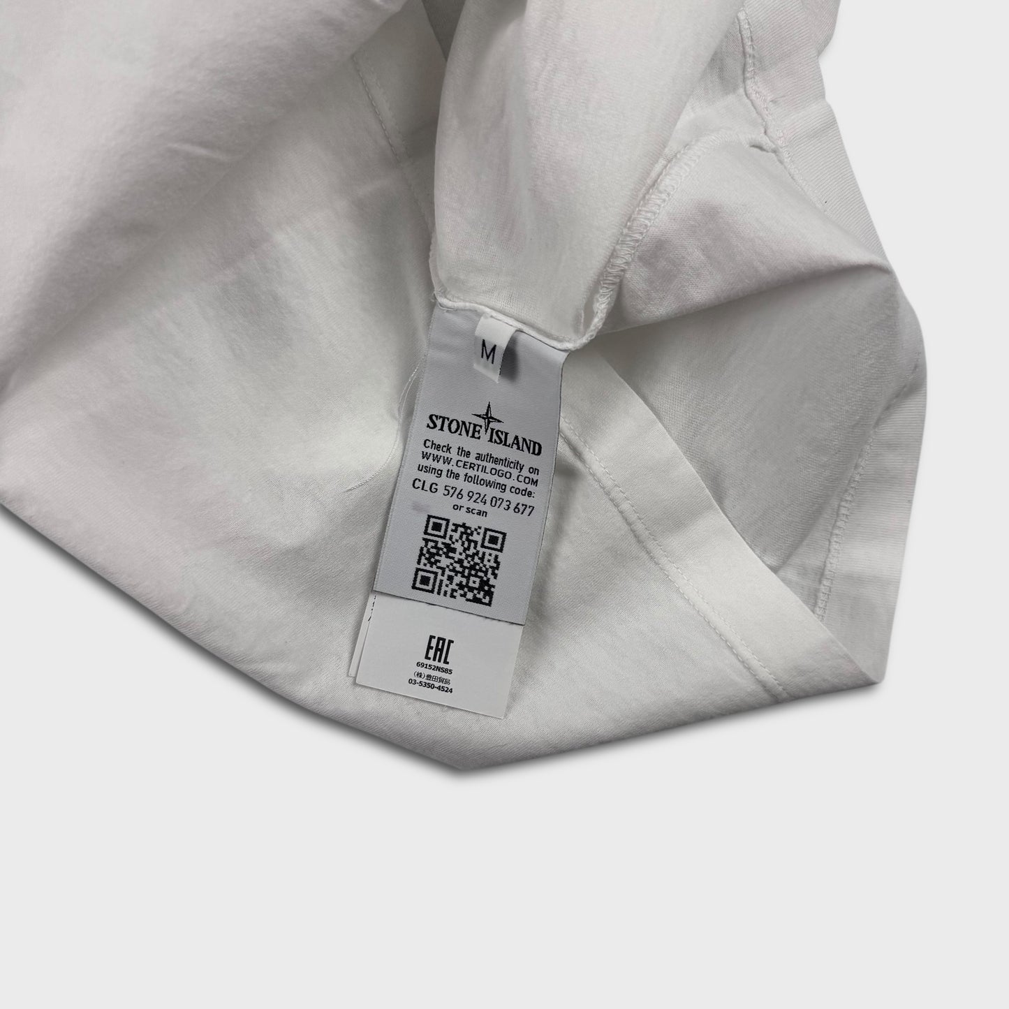 Stone Island White Spellout T-Shirt M