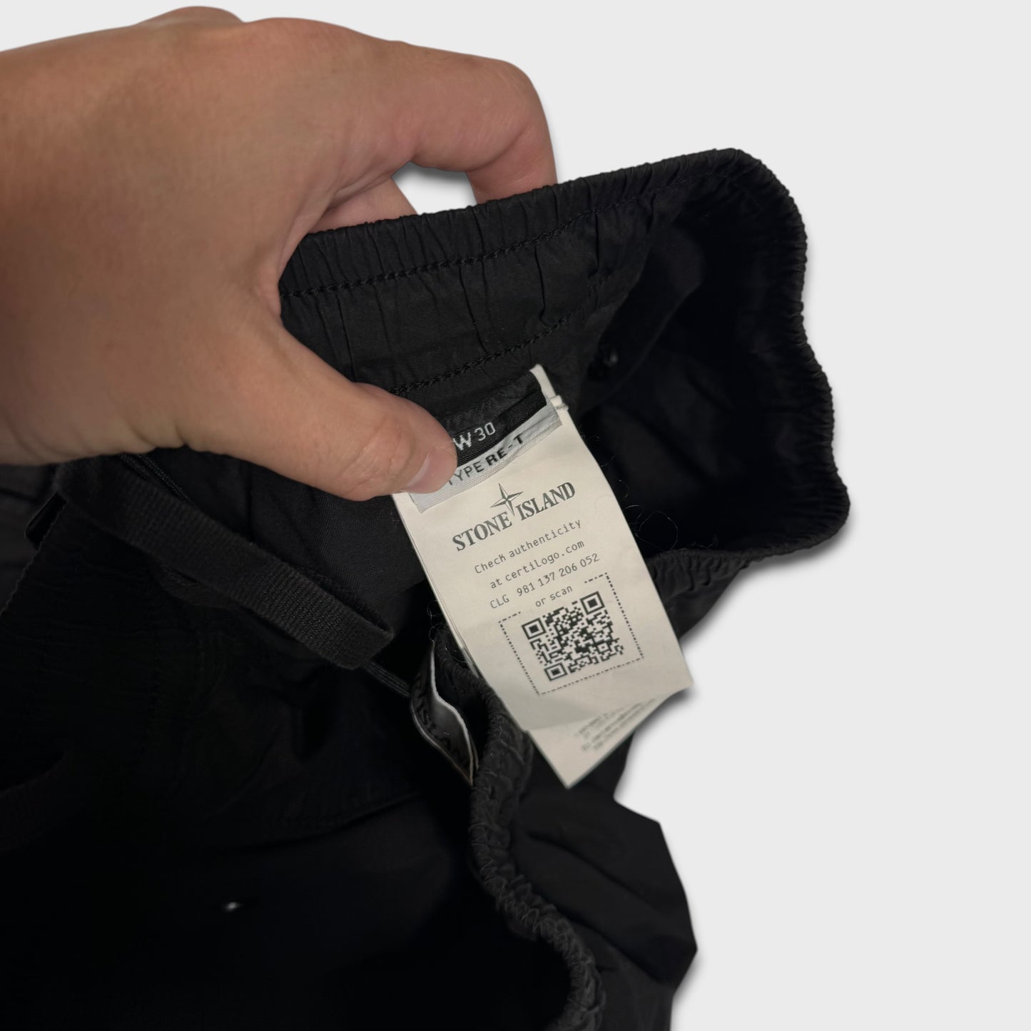 Stone Island Black Tela Cargo Pants W30 NEW