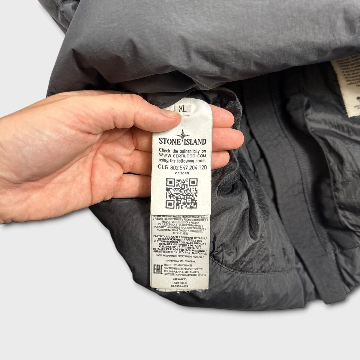 Stone Island Garment Dyed Crinkle Reps NY Down Puffer Jacker XL