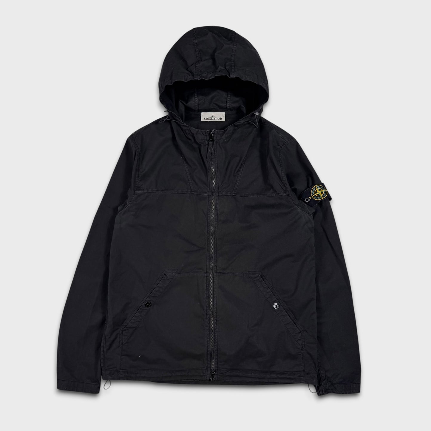 Stone Island Black Supima Cotton Hooded Jacket M
