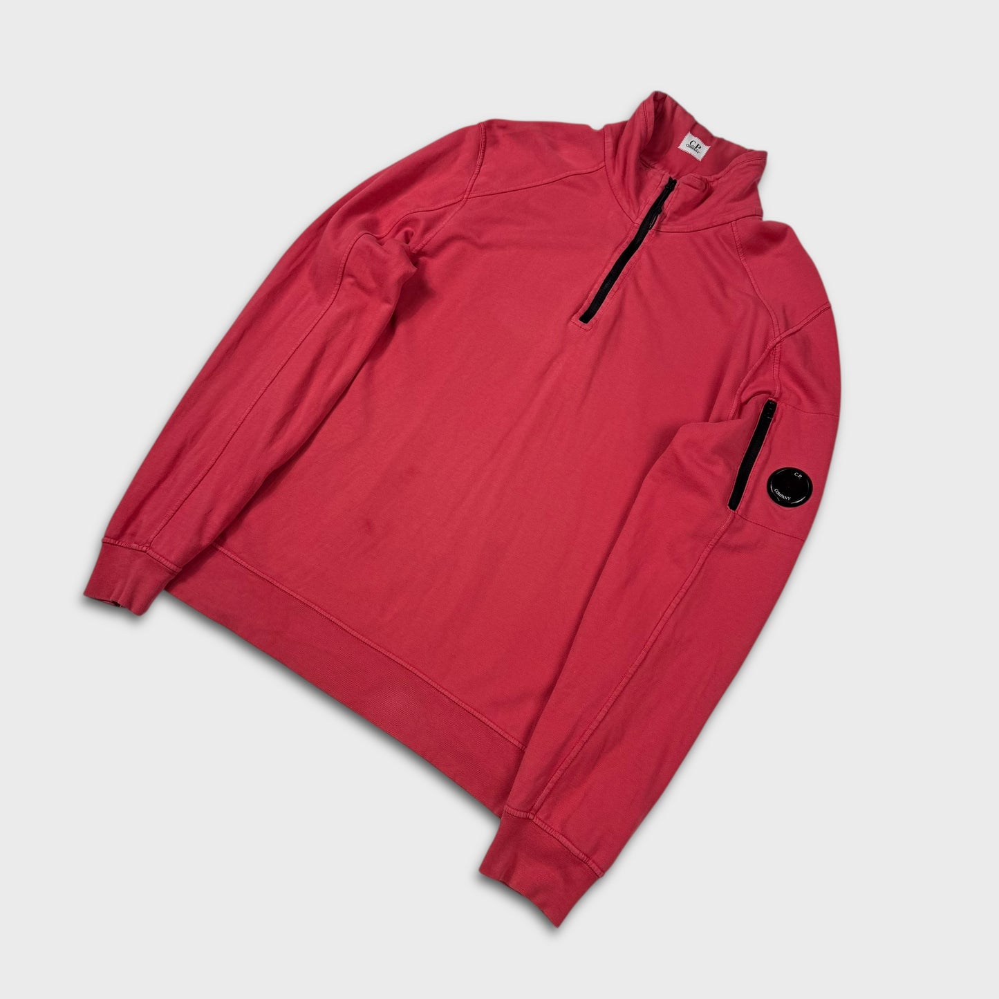 CP Company Red Lens Quarter Zip Sweatshirt L