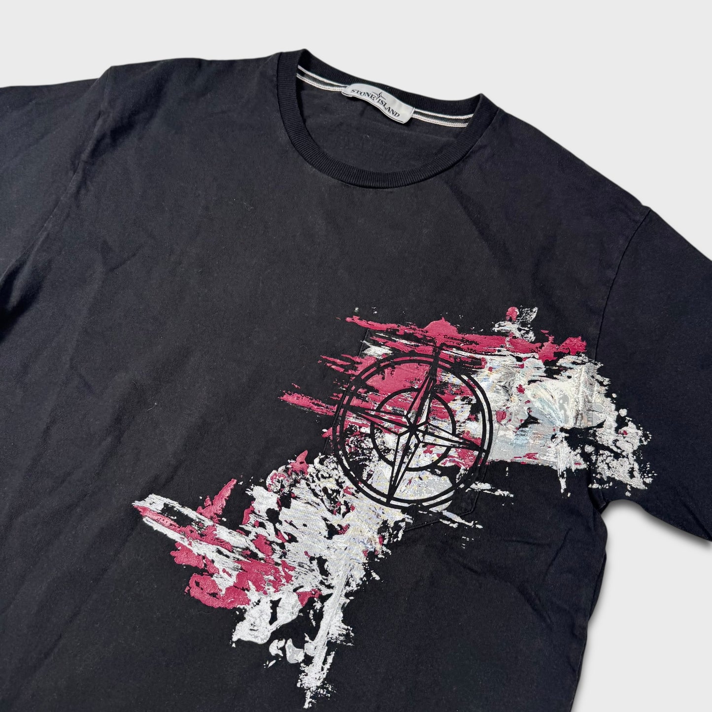 Stone Island Black Graphic T-Shirt L