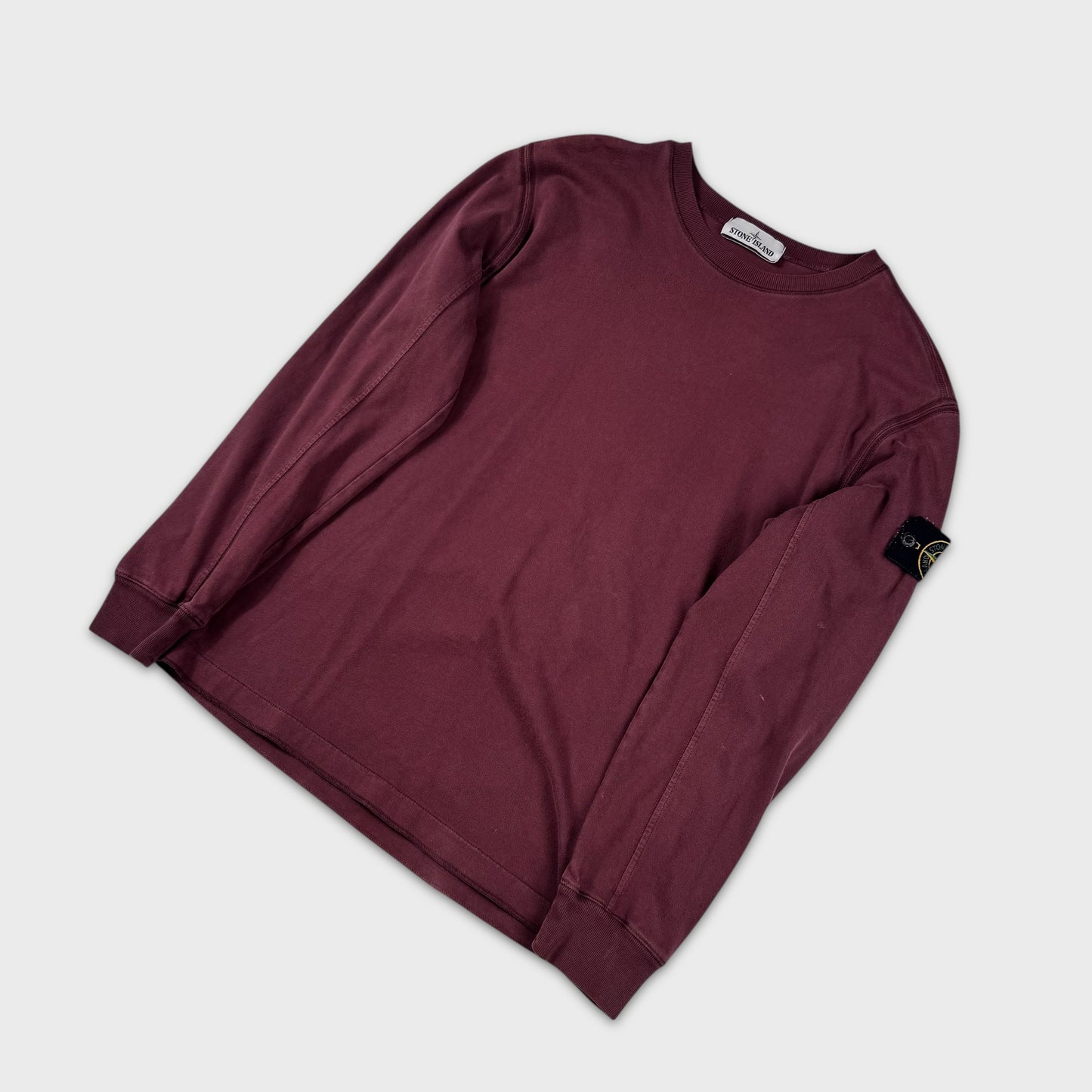 Stone Island Burgundy Crewneck Sweatshirt M