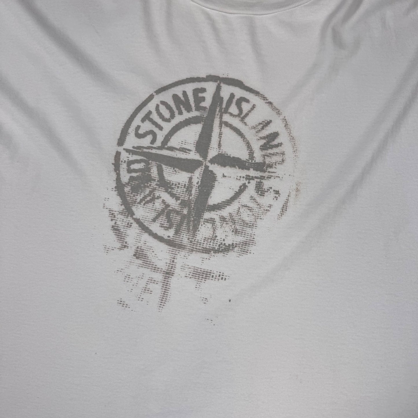 Stone Island White Compass Graphic T-Shirt XXL
