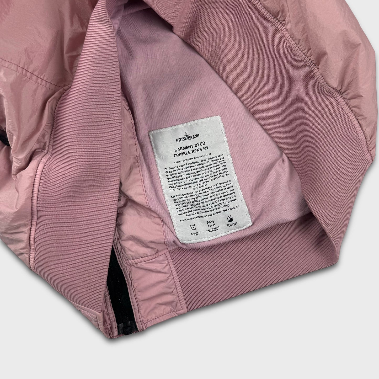 Stone Island Pink Garment Dyed Crinkle Reps Jacket XXL