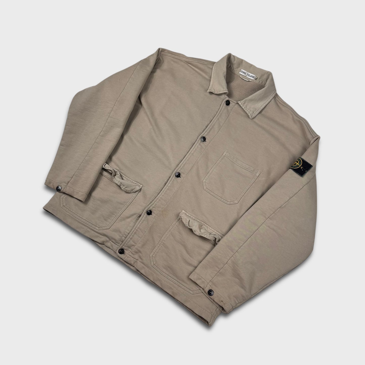 Stone Island AW96 Button ‘Green Edge’ Sweatshirt XXL