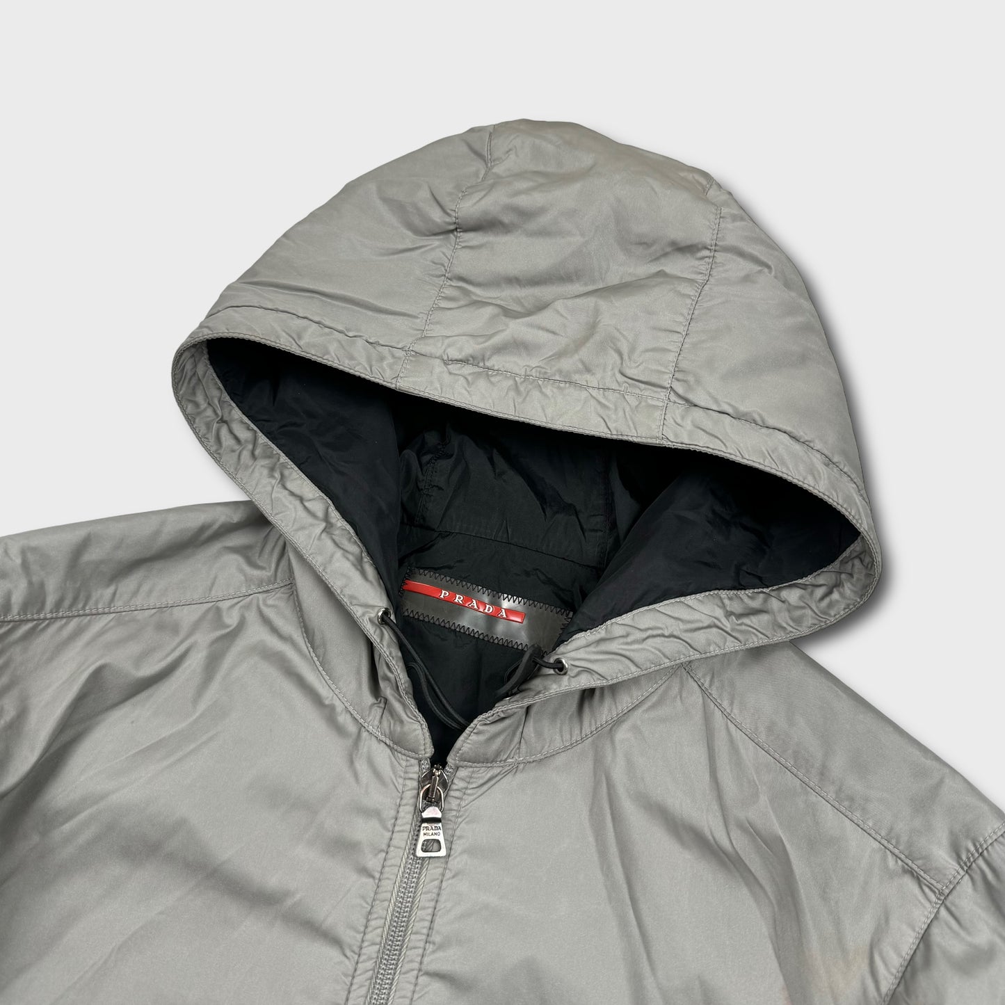 Prada Sport Slate Grey Nylon Padded Jacket M