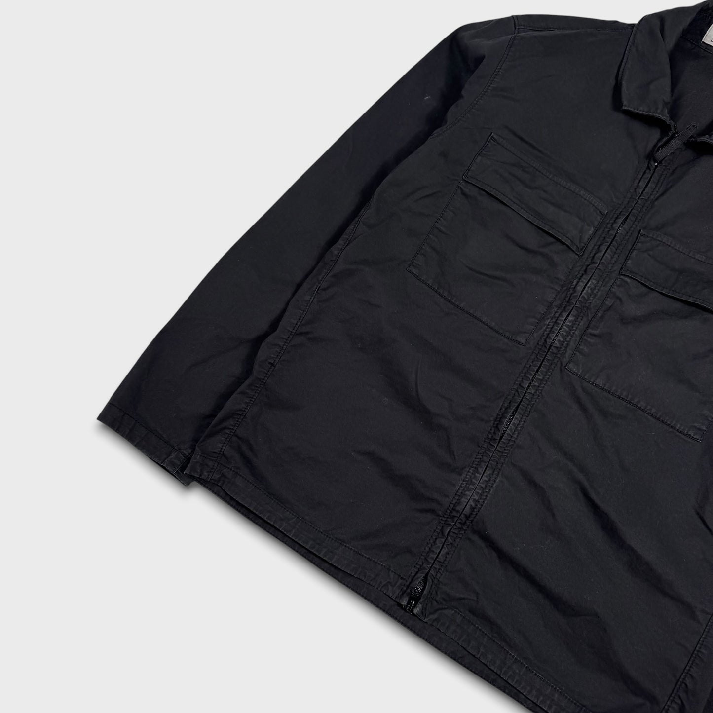 Stone Island Black Full Zip Overshirt M