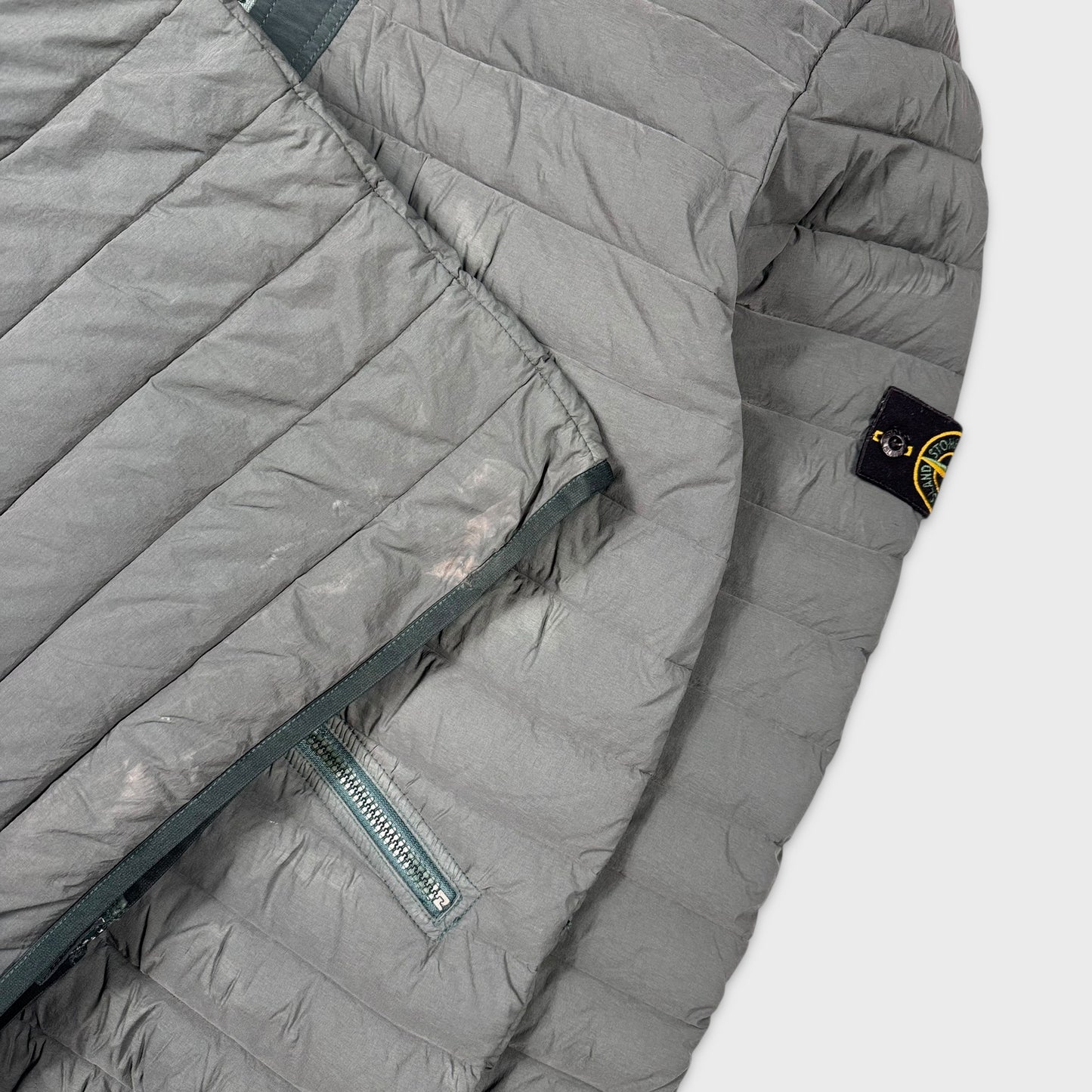 Stone Island Petrol Green Loom Woven Down Chambers Jacket 3XL