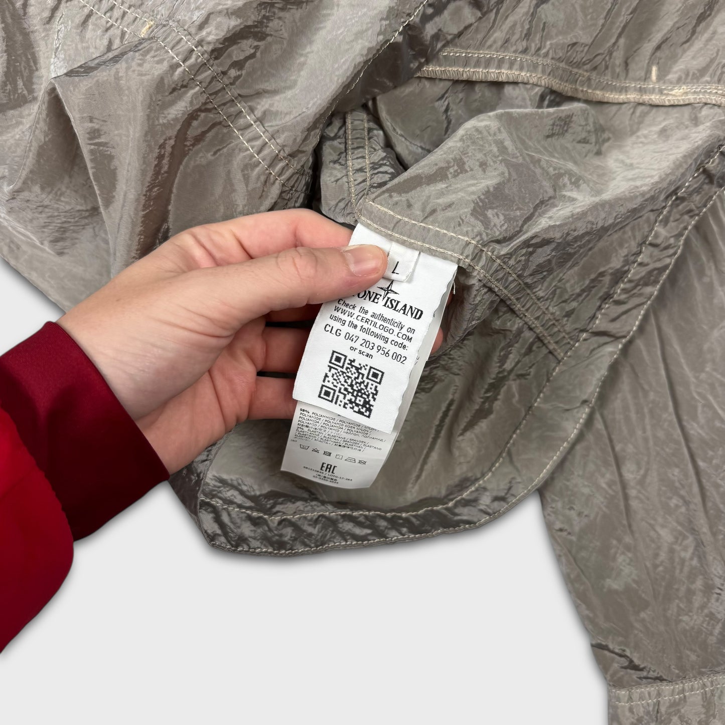 Stone Island Silver Nylon Metal Overshirt L