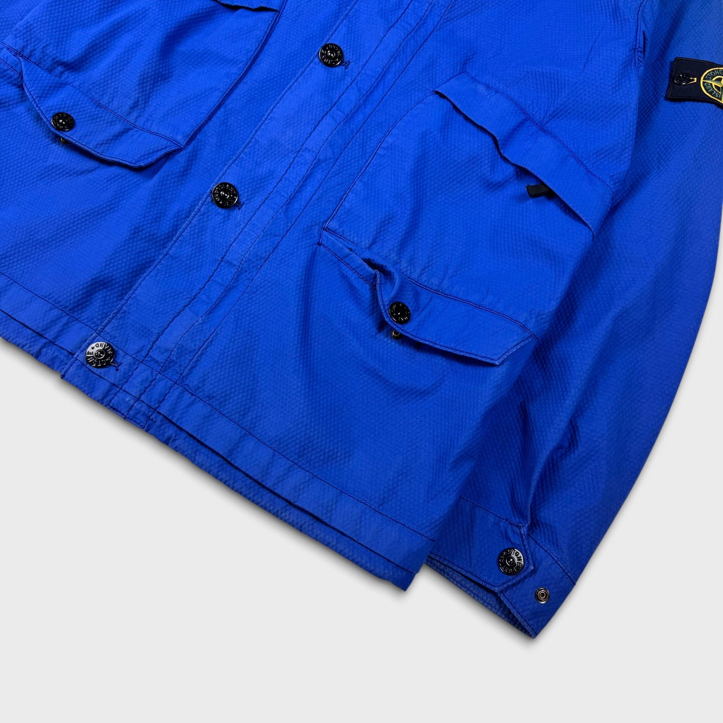 Stone Island Royal Blue 3D Cotton Tela Hooded Jacket XL
