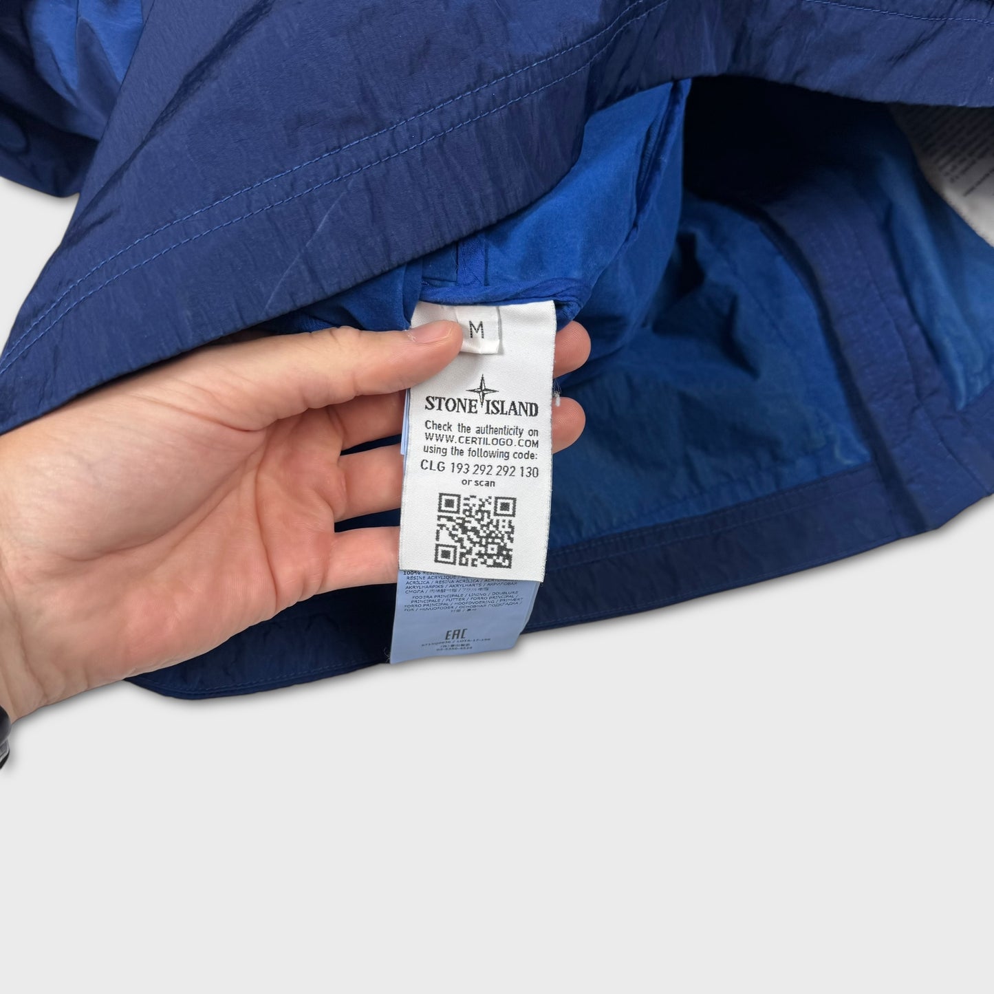 Stone Island Royal Blue Nylon Metal Flock Jacket M