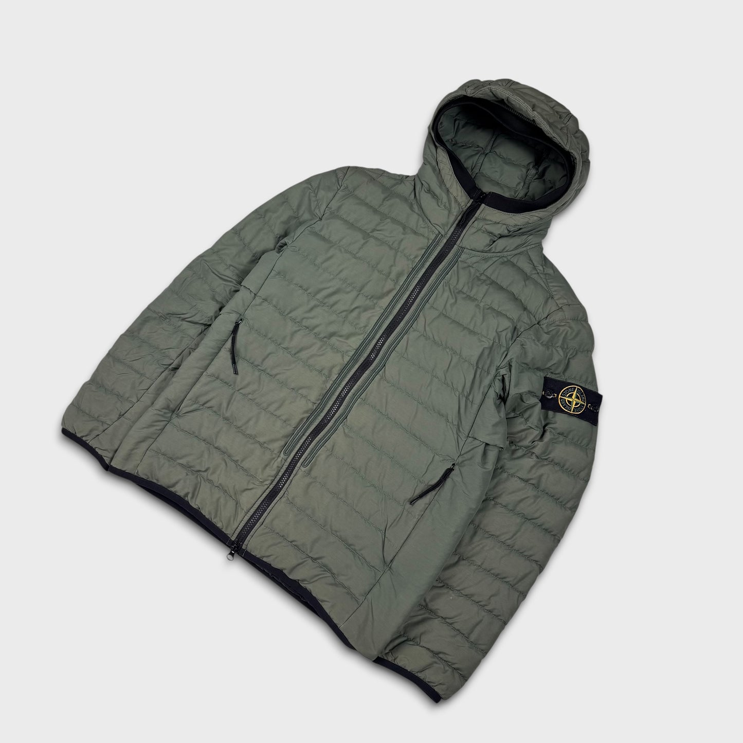 Stone Island Olive Green O-Cotton / R-Nylon Puffer Jacket S