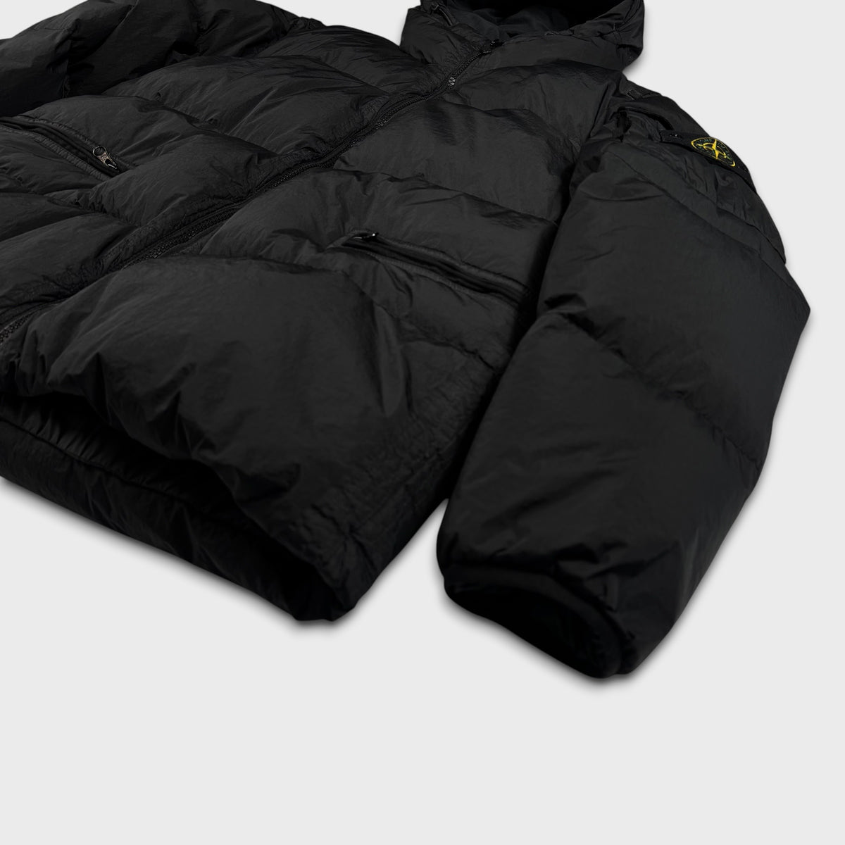 Stone Island Black Garment Dyed Crinkle Reps NY Down Puffer Jacket XL