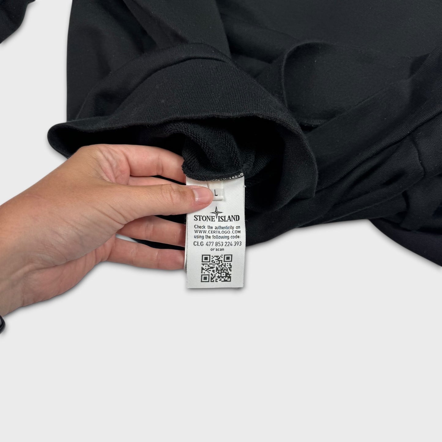 Stone Island Black Marina Hoodie L
