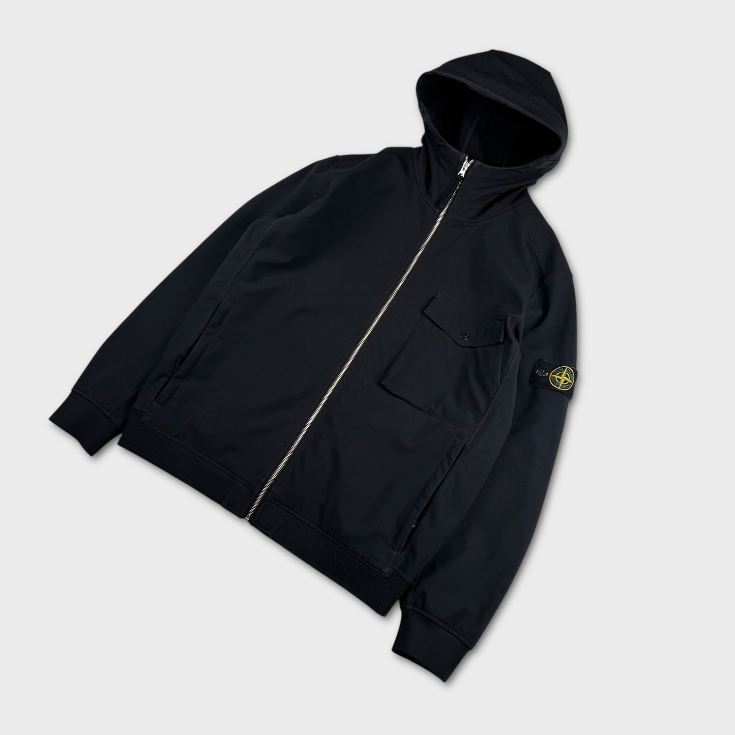 Stone Island Black Soft Shell-R Jacket XXL