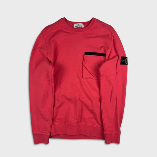 Stone Island Coral Pink Pocket Crewneck L