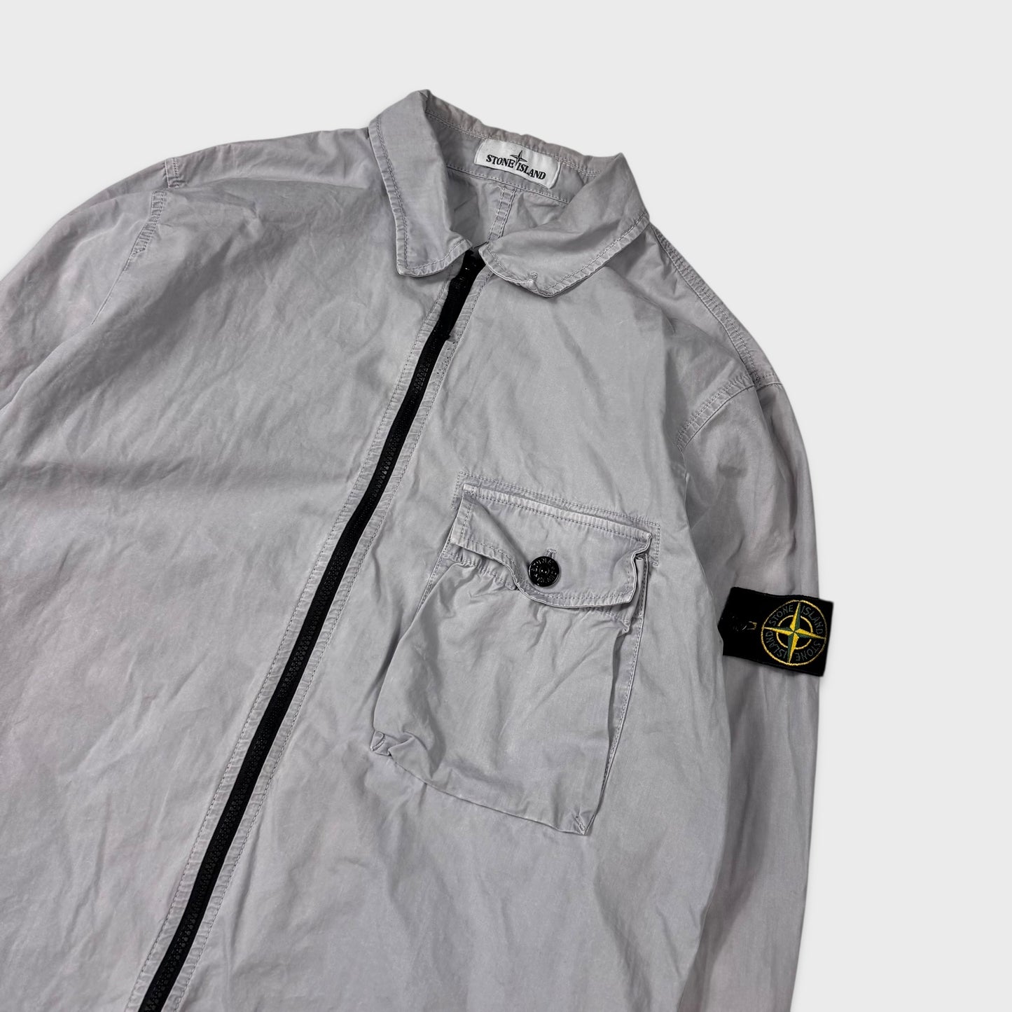 Stone Island Grey / Lavender Full Zip Overshirt XL