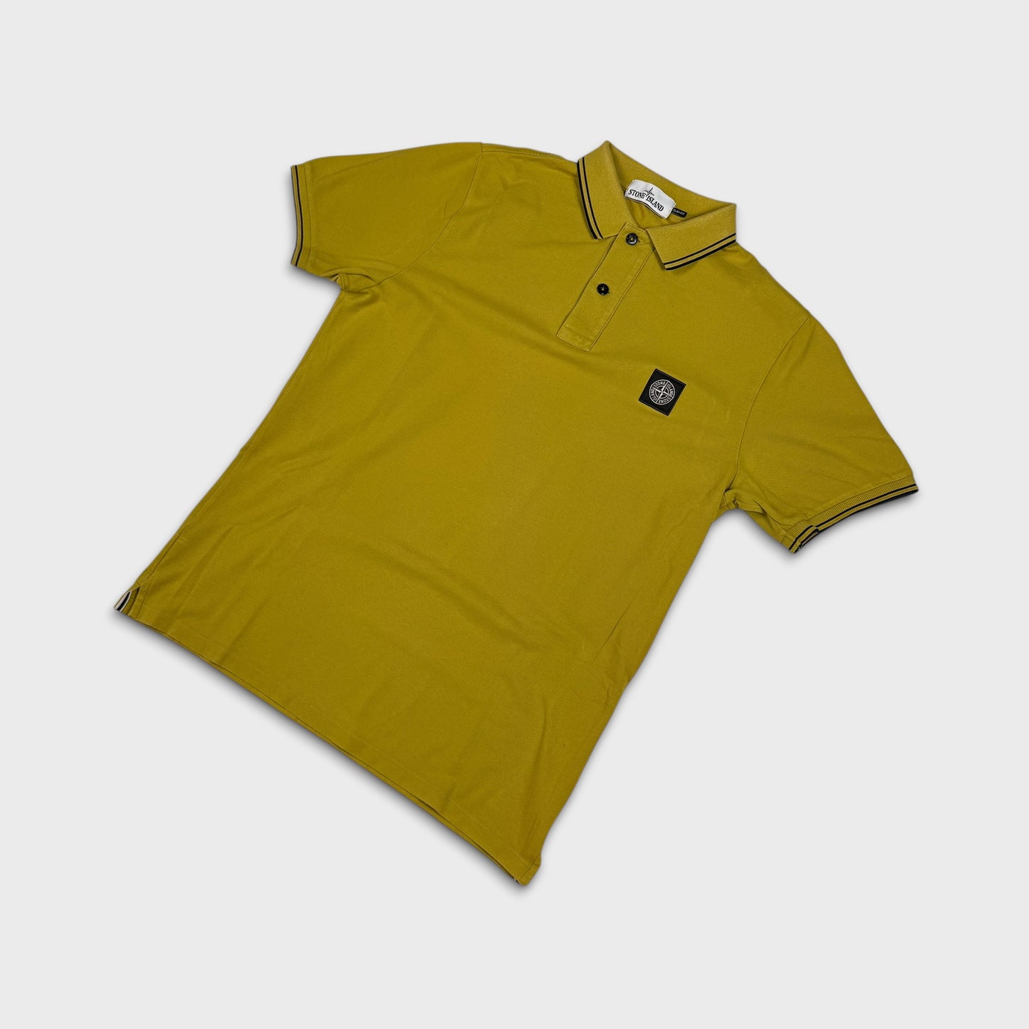Stone Island Yellow Polo Shirt L