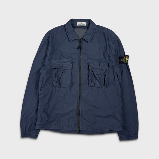 Stone Island Navy Mesh Overshirt Jacket L