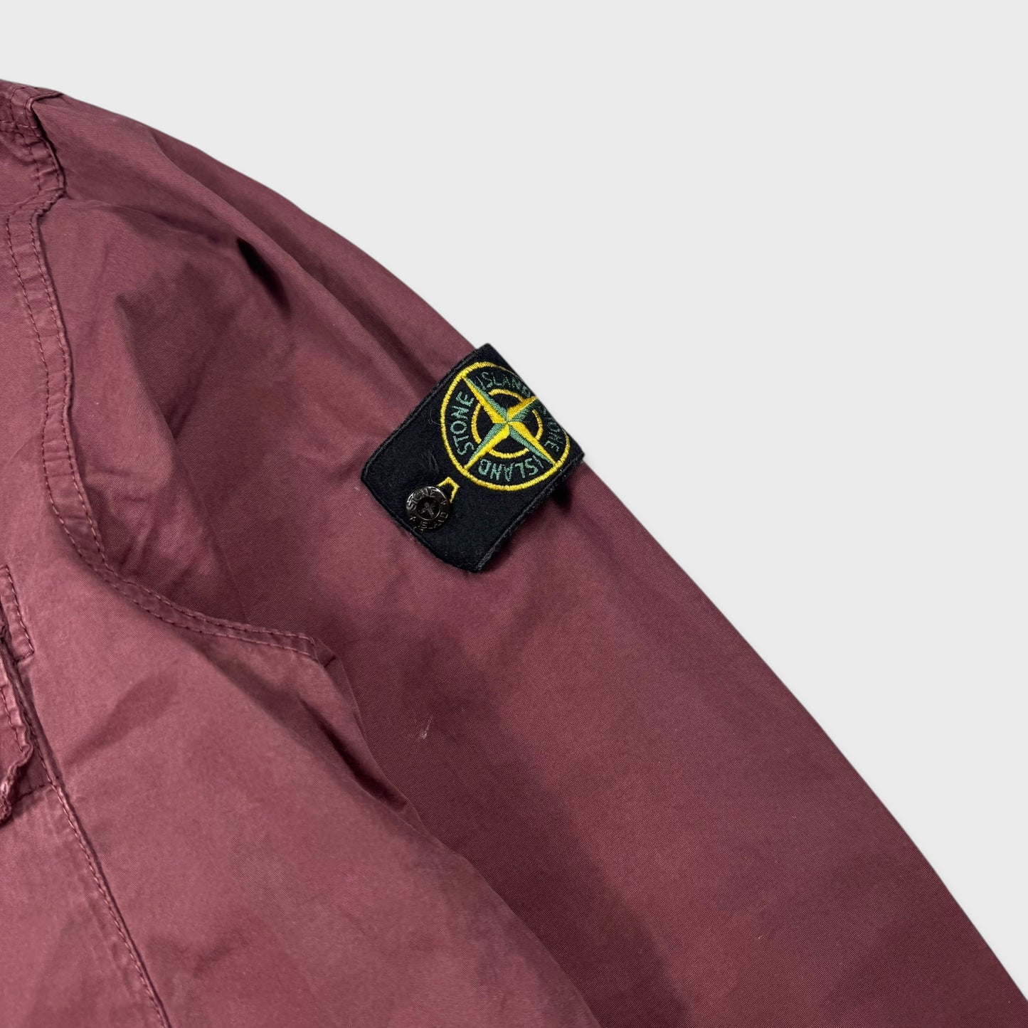 Stone Island Burgundy Full Zip Overshirt XXL