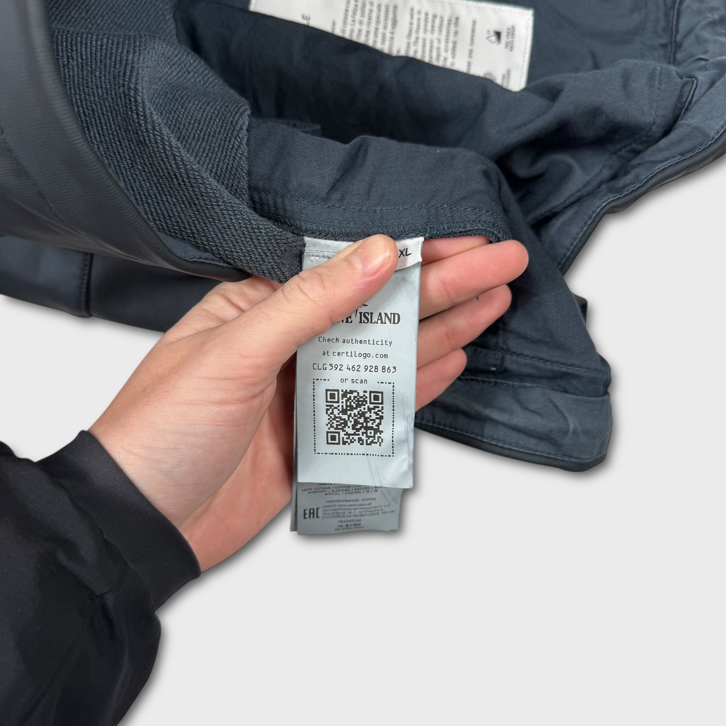 Stone Island Navy Felpa Diagonale Gommata Jacket XL