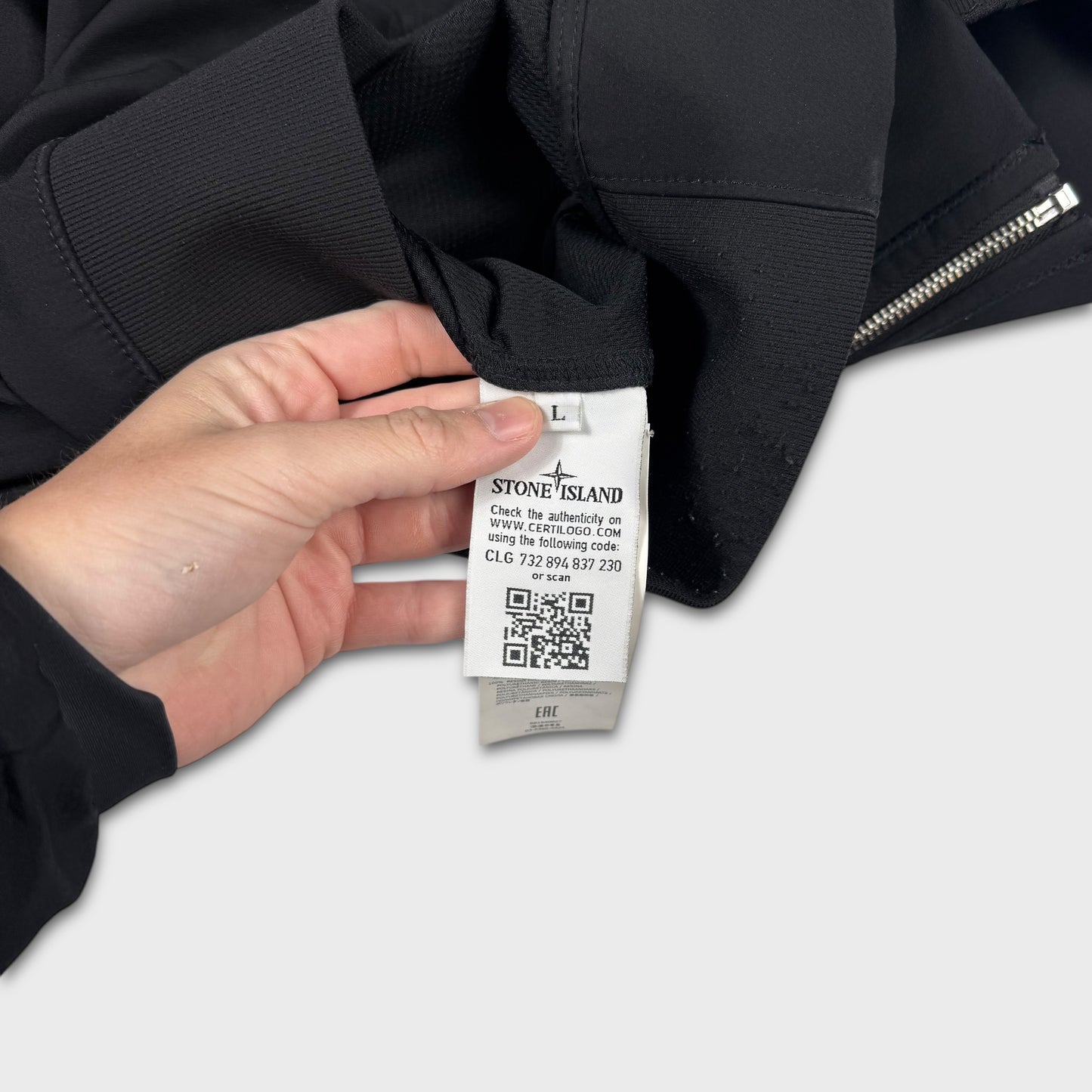 Stone Island Black Soft Shell-R Jacket L