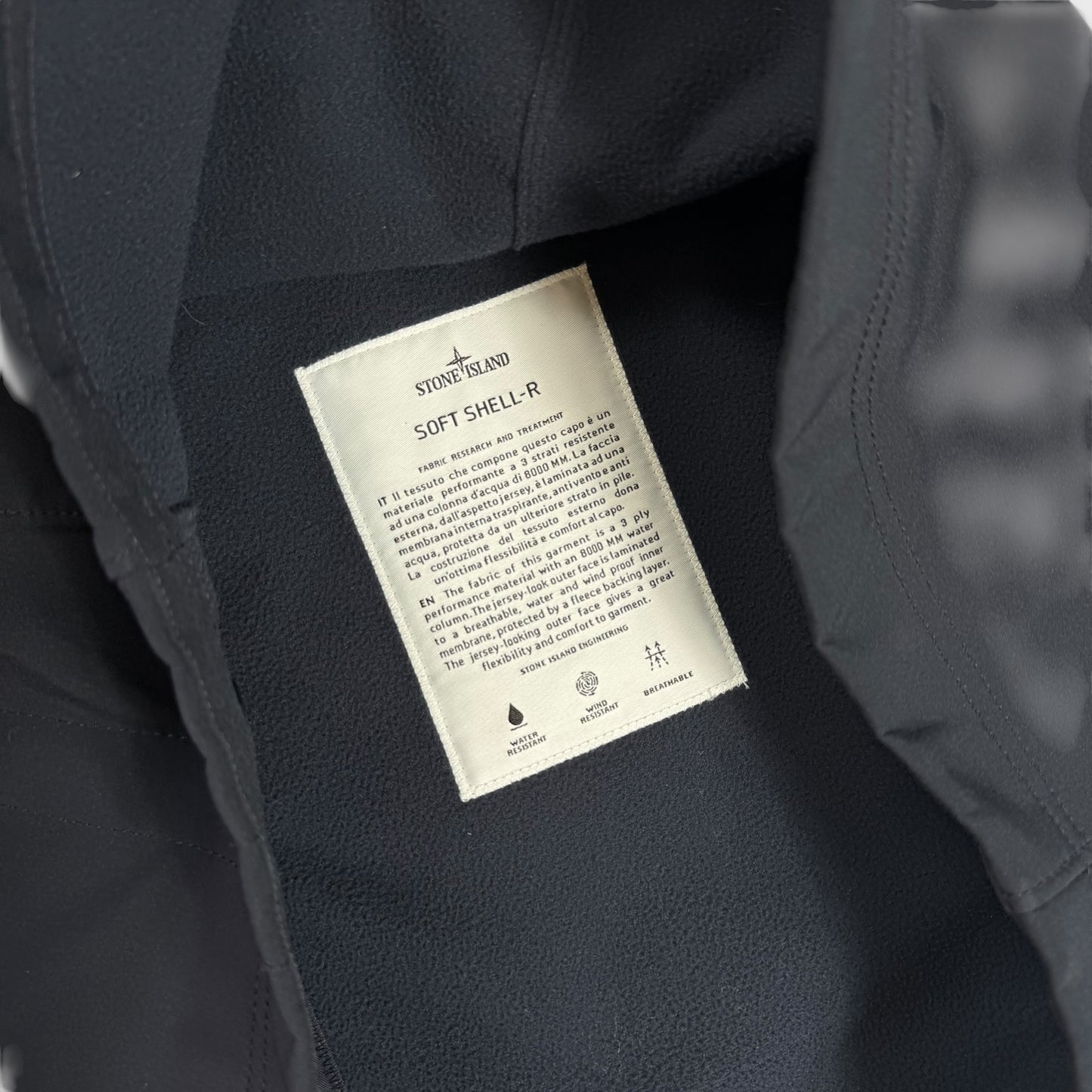 Stone Island Navy Soft Shell-R Jacket XL