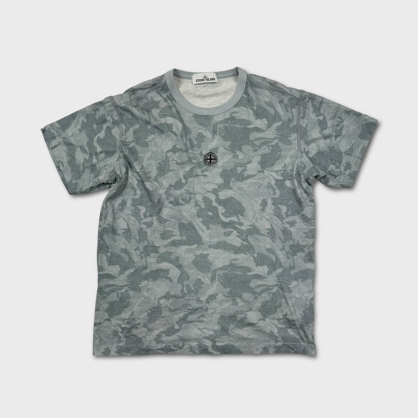 Stone Island Grey Camouflage T-Shirt L