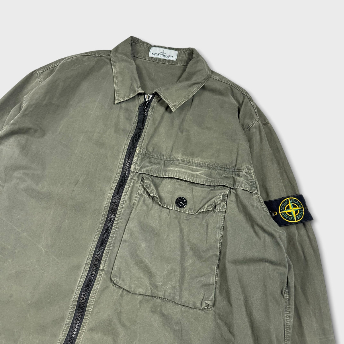 Stone Island Green Full Zip Overshirt 3XL
