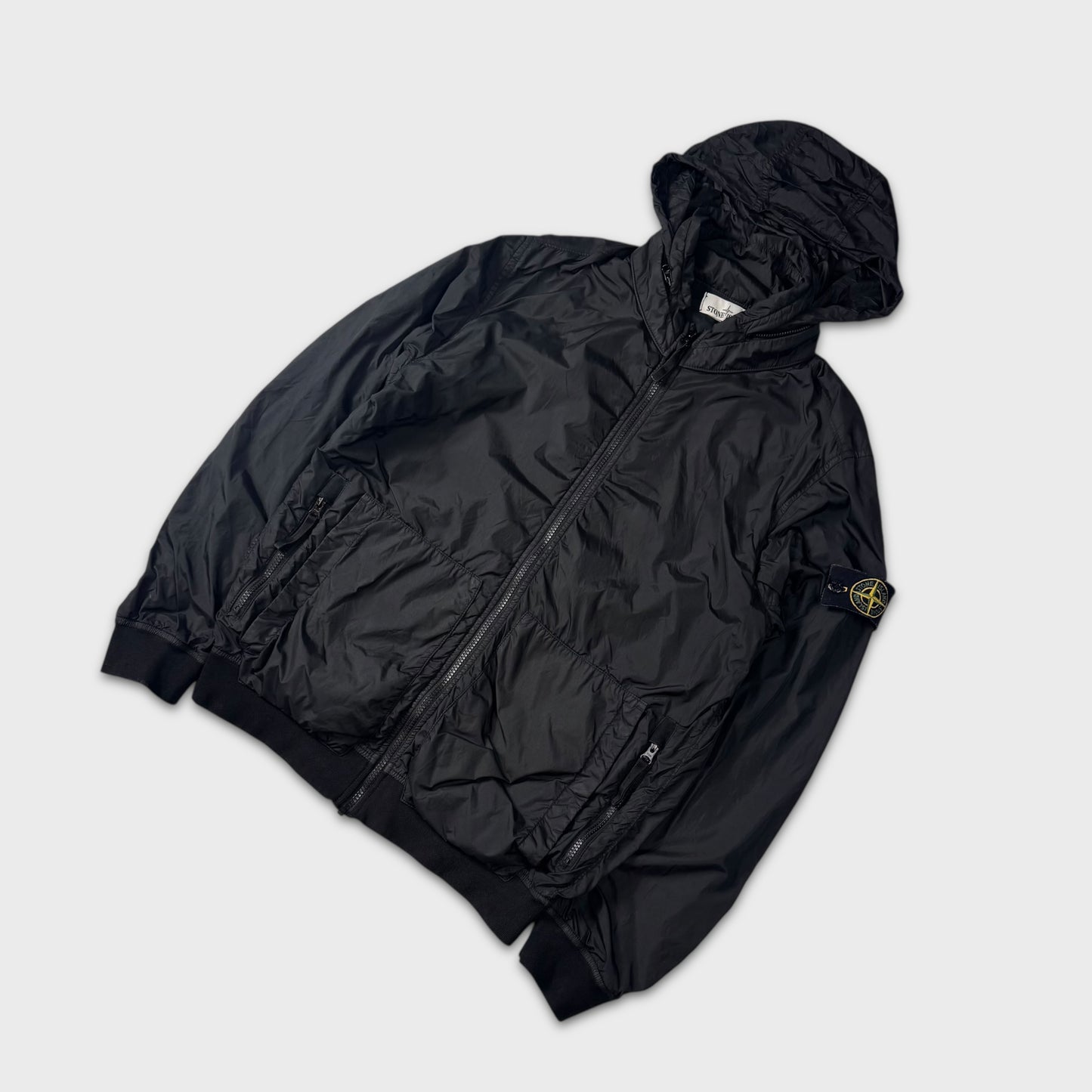 Stone Island Black Crinkle Reps NY Jacket M