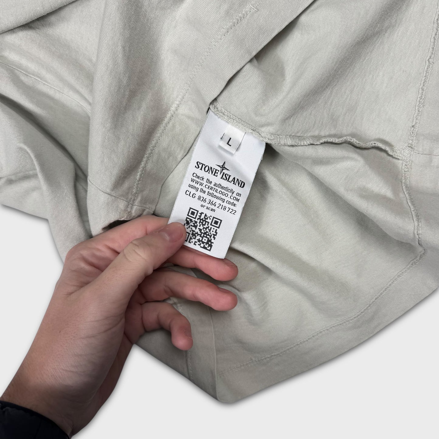 Stone Island Grey Spellout T-Shirt L
