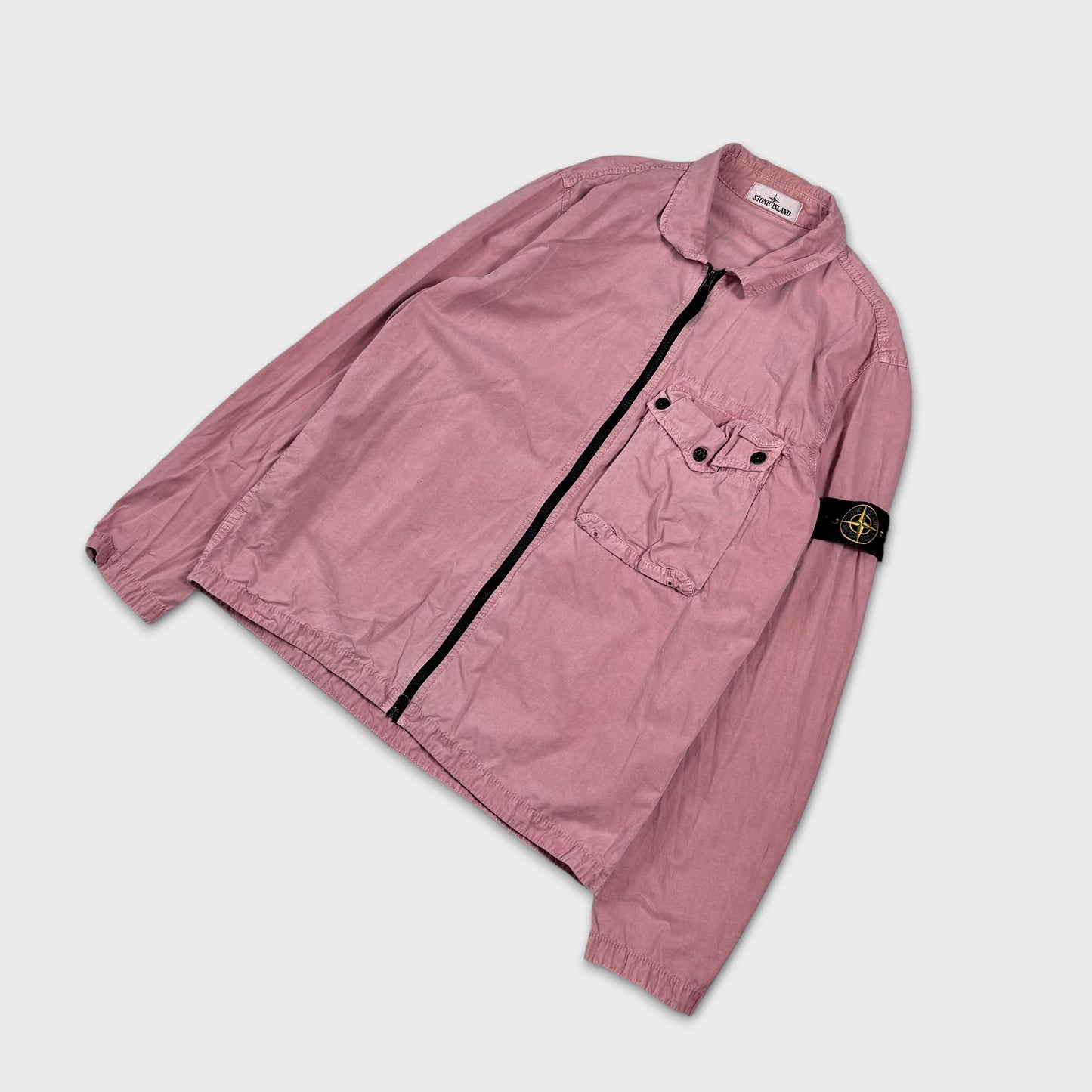 Stone Island Pink Full Zip Overshirt XL