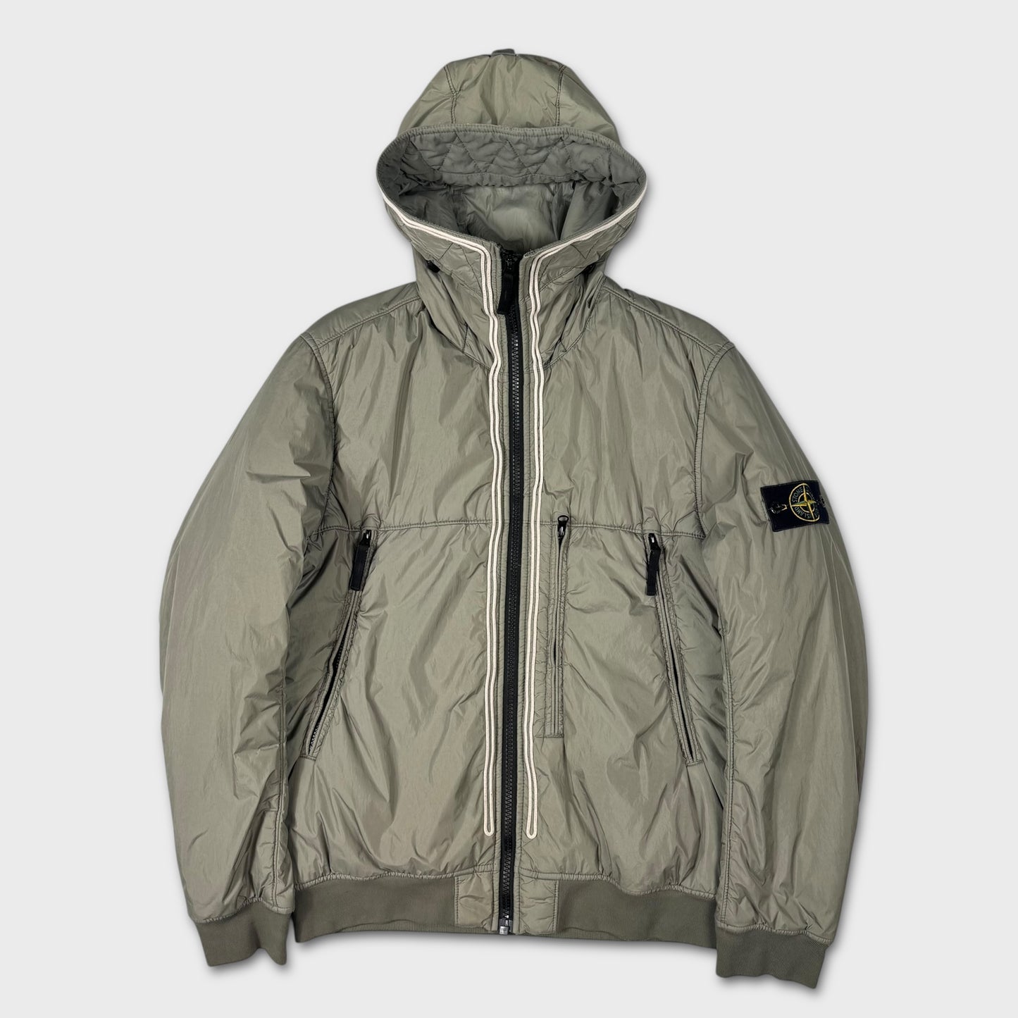 Stone Island Olive Garment Dyed Crinkle Reps NY L