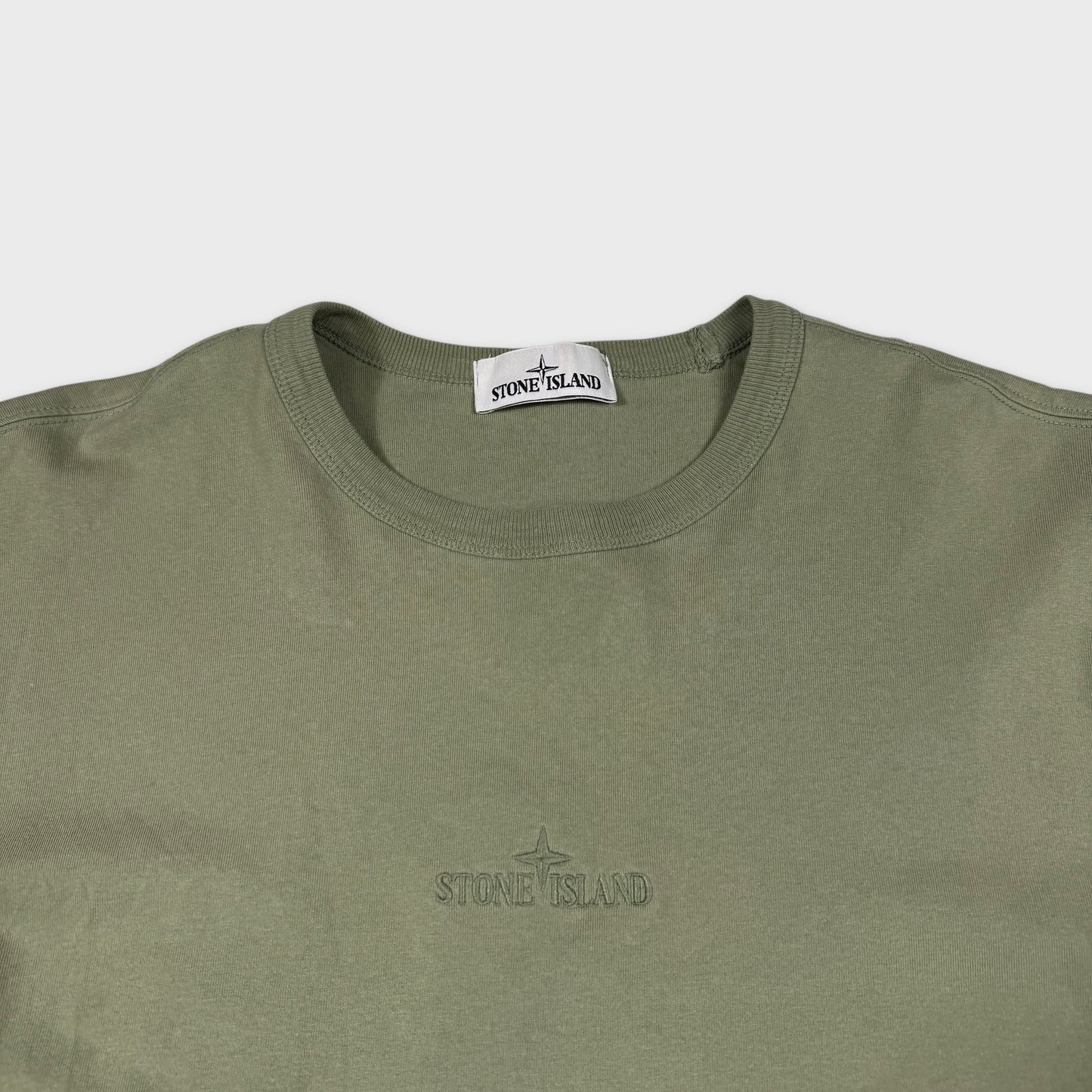 Stone Island Olive Heavy Spellout T-Shirt L