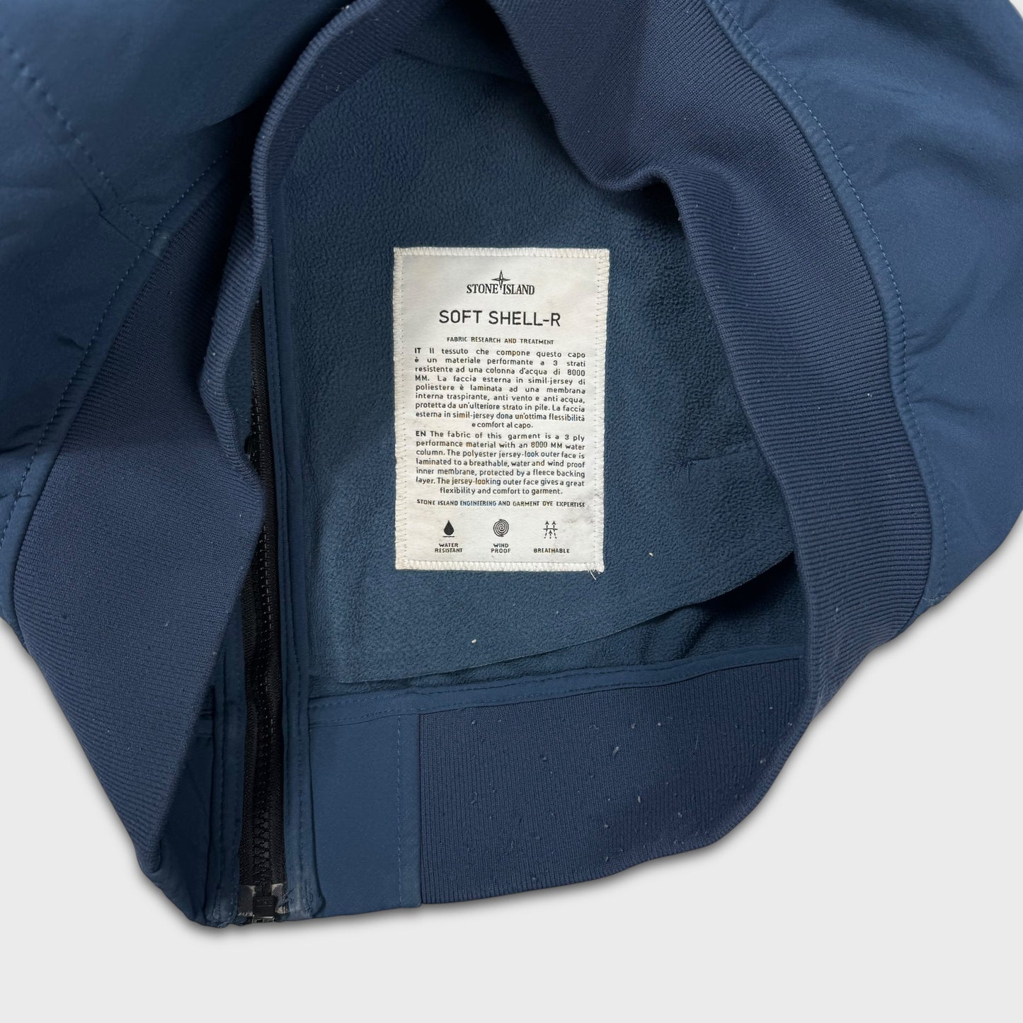 Stone Island Blue Soft Shell-R Jacket L