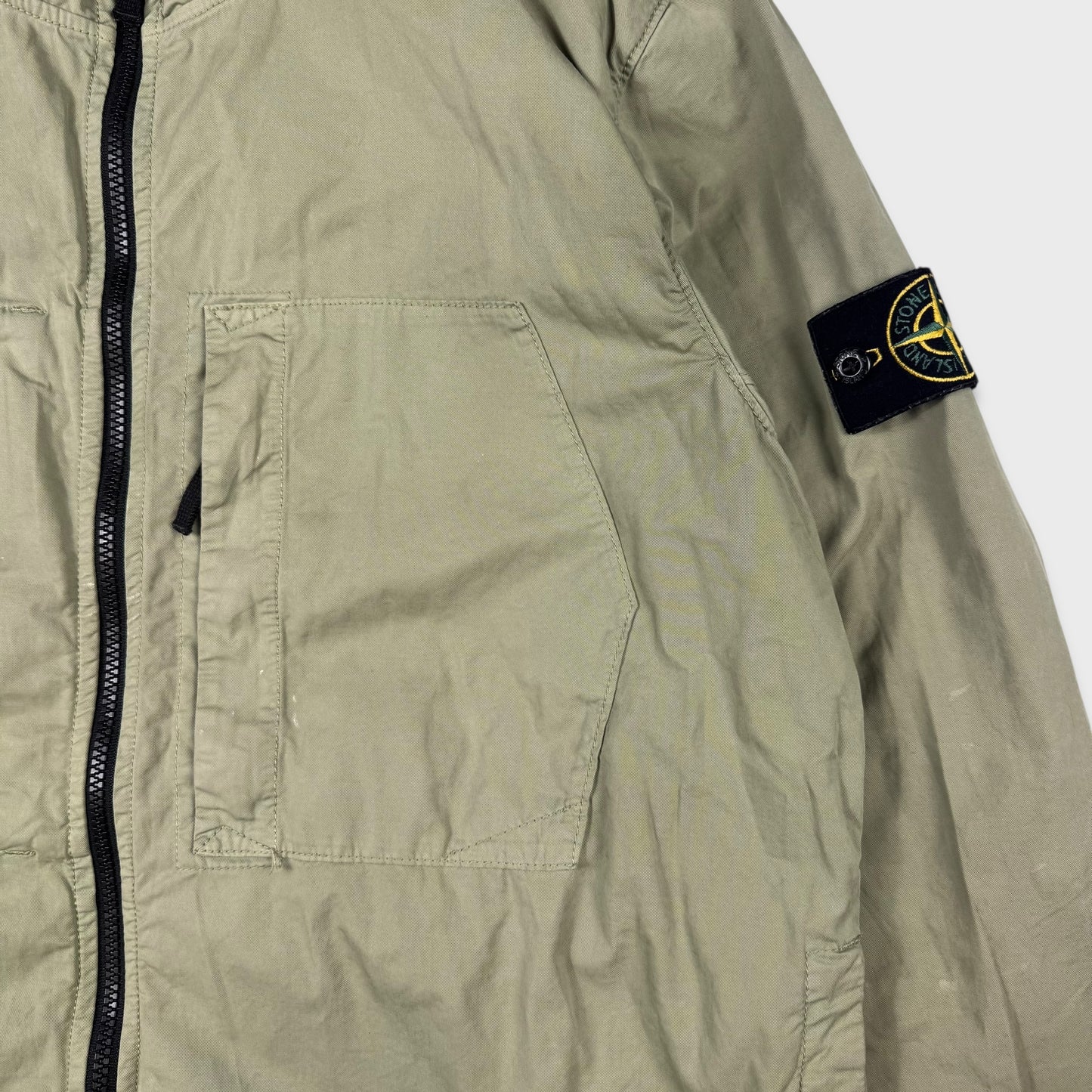 Stone Island Olive Supima Cotton Twill Stretch-TC Jacket XL