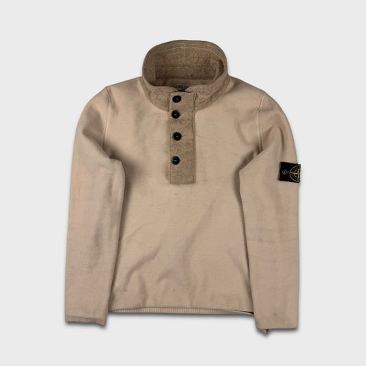 Stone Island Woolen 1/4 Button Knit S