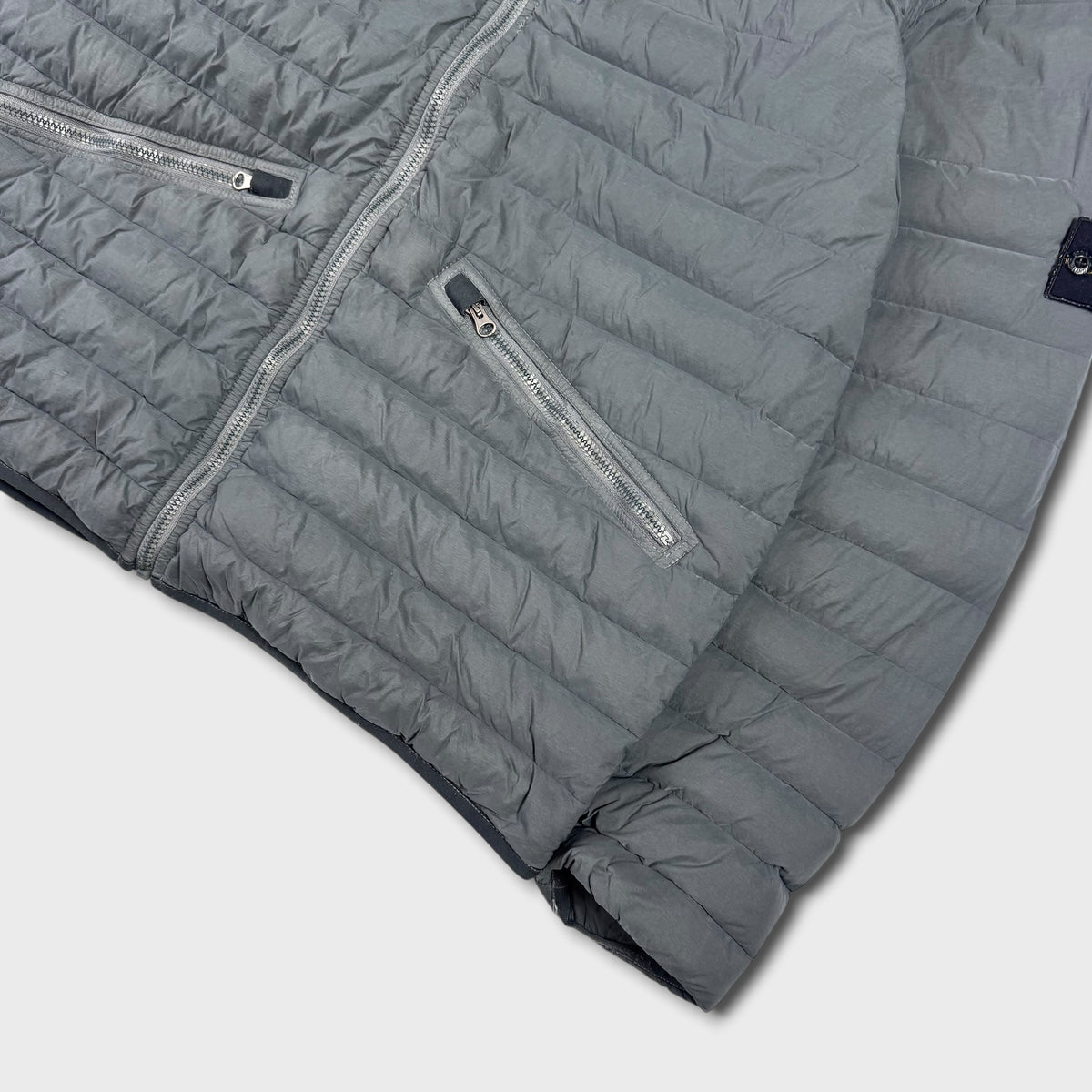 Stone Island Grey Loom Woven Down Chambers Stretch Nylon-TC Puffer Jacket 3XL