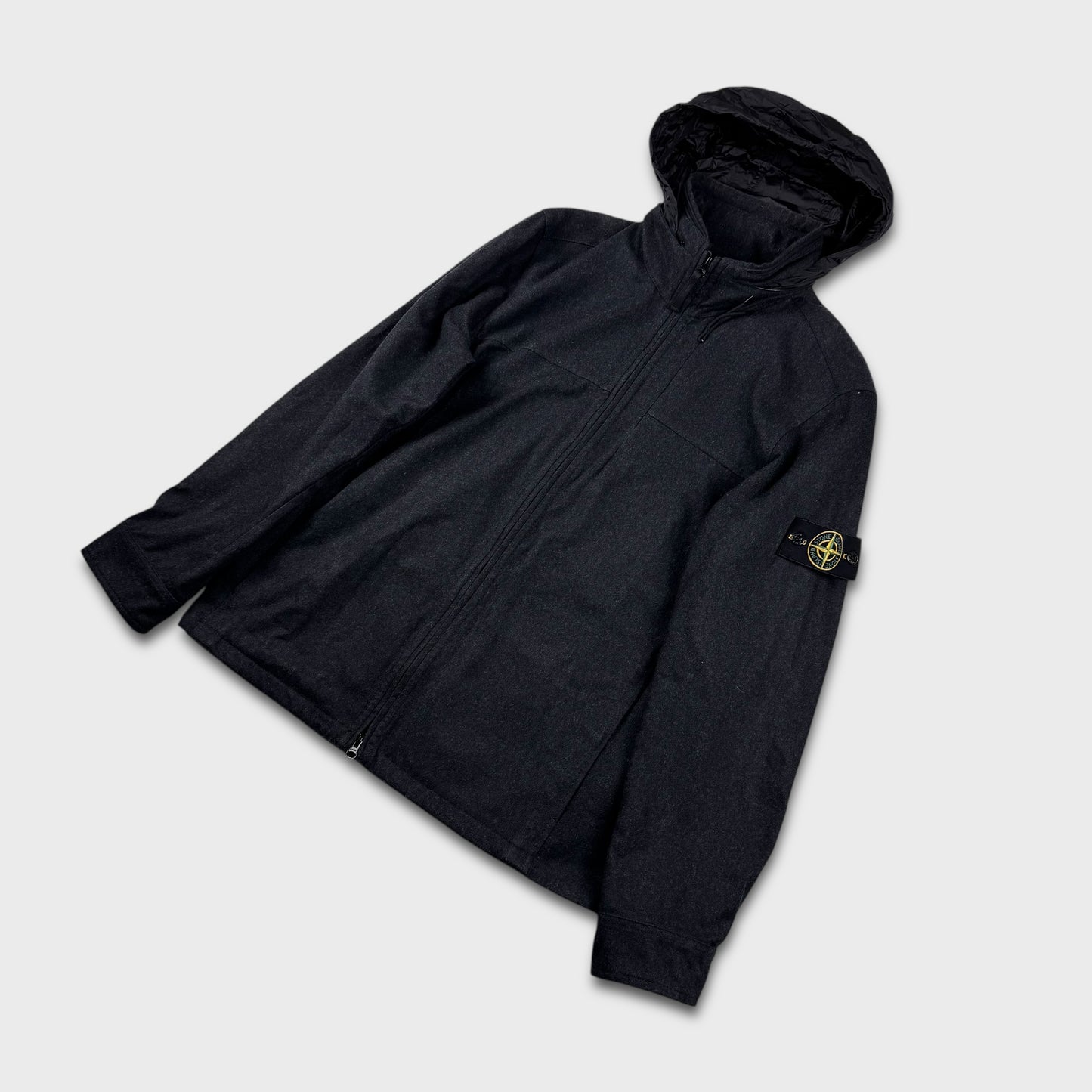 Stone Island Woolen Soft Shell Jacket w/ Nylon Hood XL