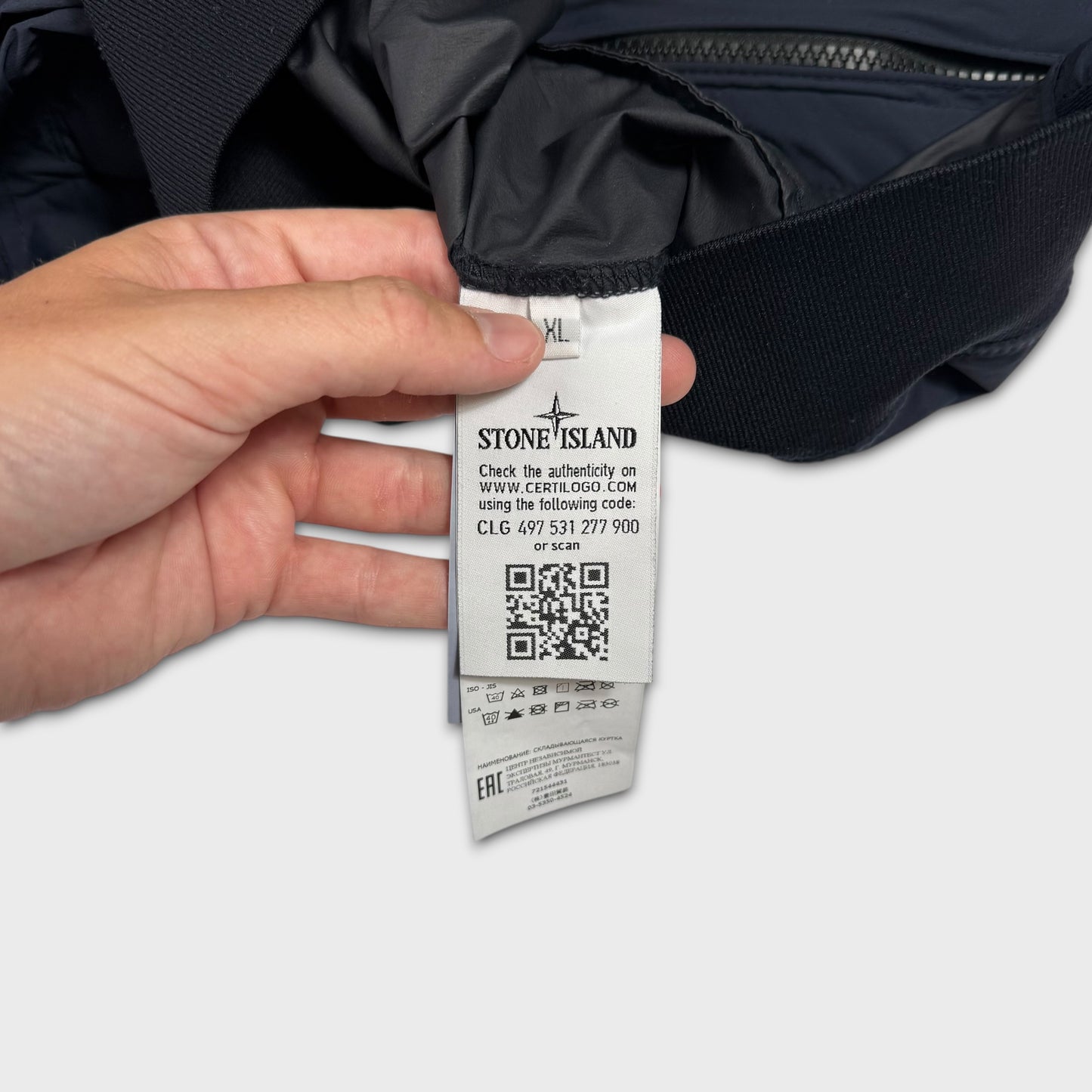 Stone Island Navy Skin Touch Nylon-TC Jacket XL